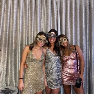 NBD sequin mini dress pink